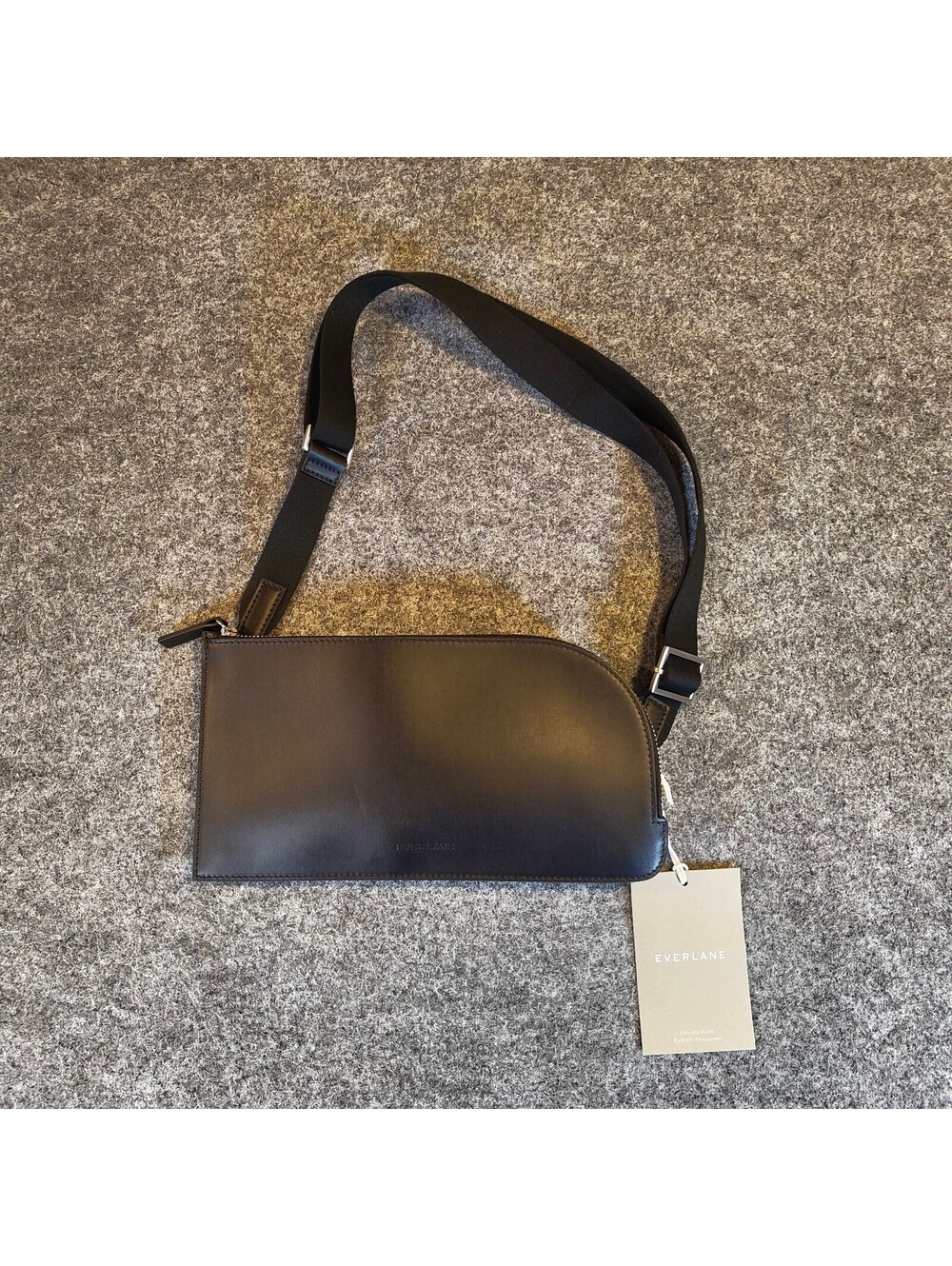 NWT Everlane The Leather Sling Black Crossbody Bag Purse